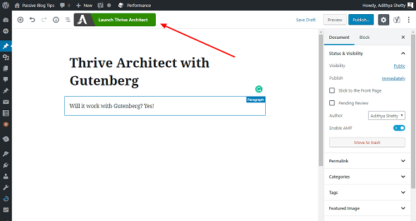 Gutenberg with Thrive