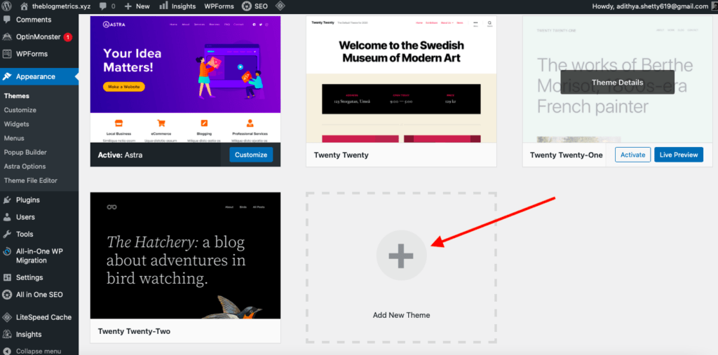 Add new WordPress Themes