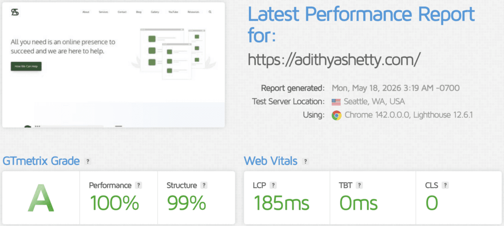 GeneratePress speed test