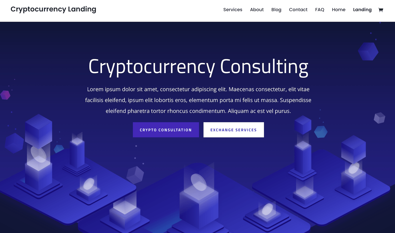 Cryptocurrency Landing Page Divi Layout