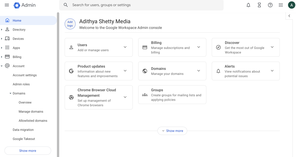 Google Workspace Admin Console