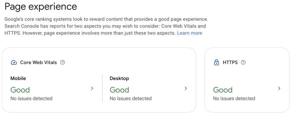 Google Page experience of GeneratePress theme