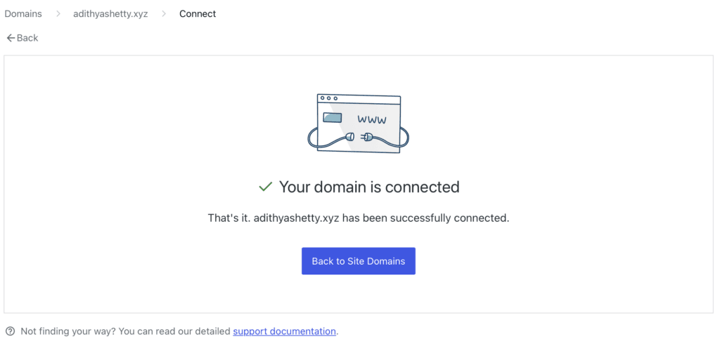Domain connected to WordPress.com