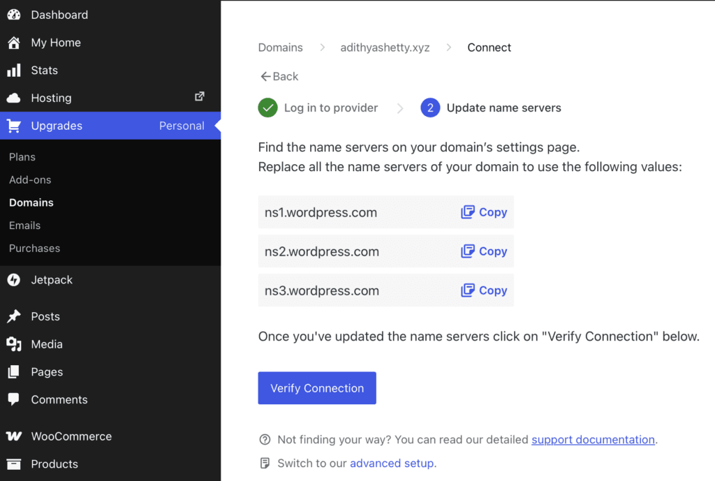 WordPress.com name servers