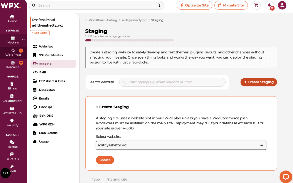 WPX Staging