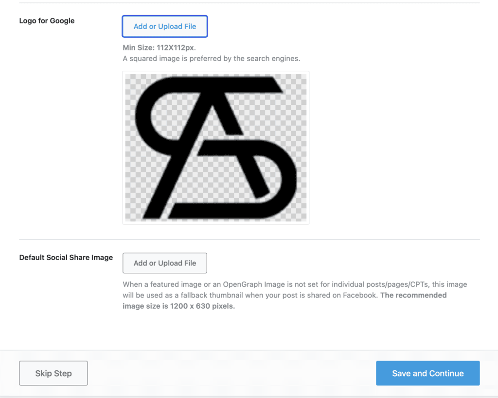 Uploading the logo of your website