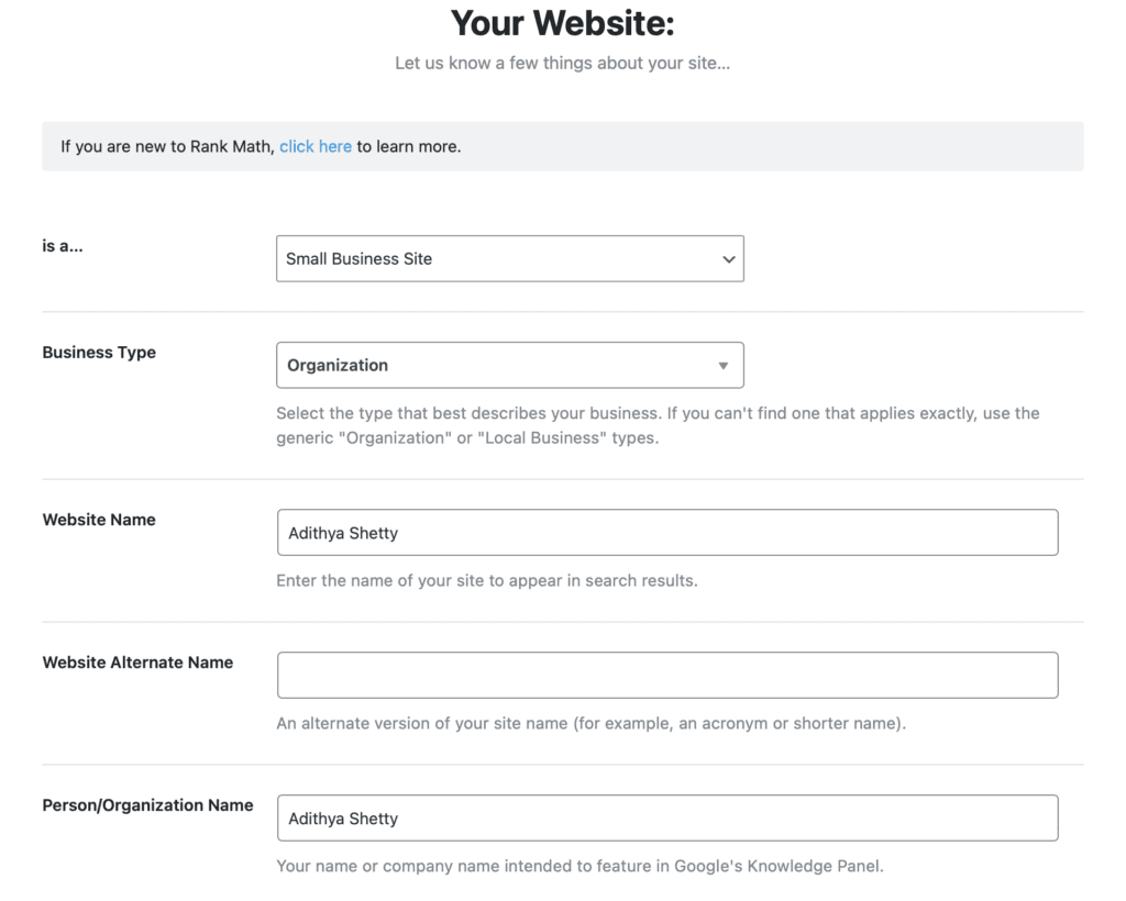 About your website